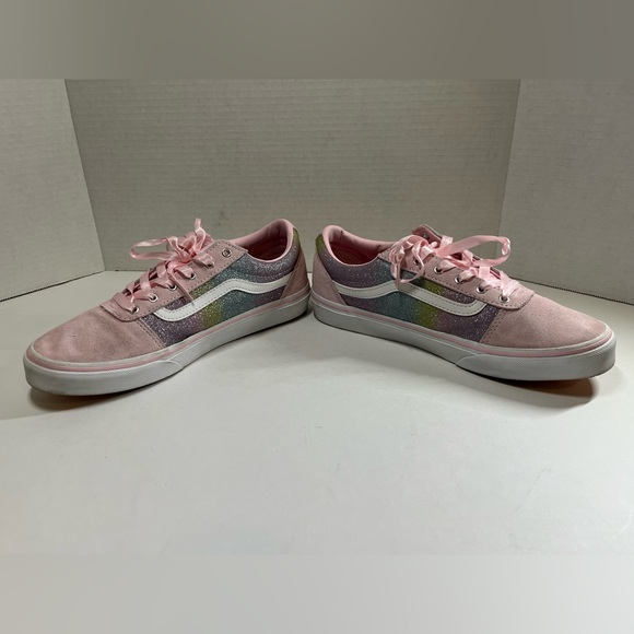 Vans Old Skool Pink Suede Rainbow Glitter Shoe US Missy 6/ Woman's 7.5 - Picture 3 of 7